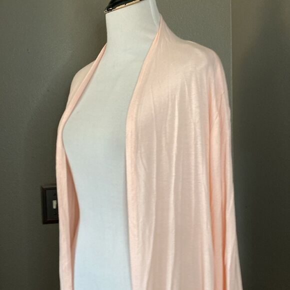 pogtmm SOFT PINK cardigan MAXI LENGTH Open Front - Picture 2 of 8
